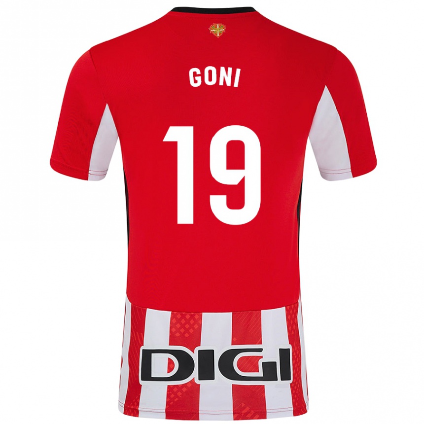 Kids Football Marcos Goñi #19 Red White Home Jersey 2024/25 T-Shirt Australia