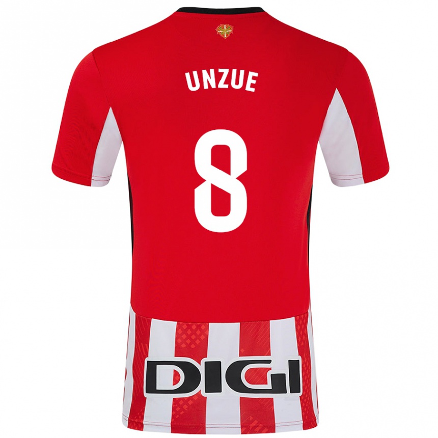 Kids Football Marta Unzué #8 Red White Home Jersey 2024/25 T-Shirt Australia