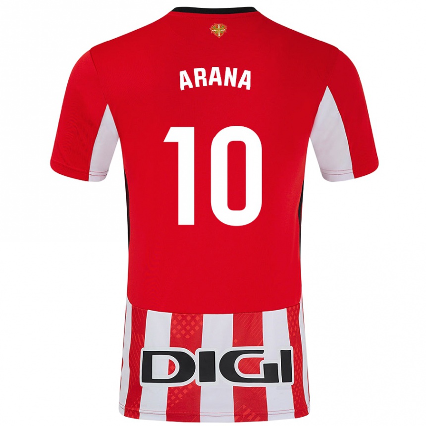 Kids Football Paula Arana Montes #10 Red White Home Jersey 2024/25 T-Shirt Australia