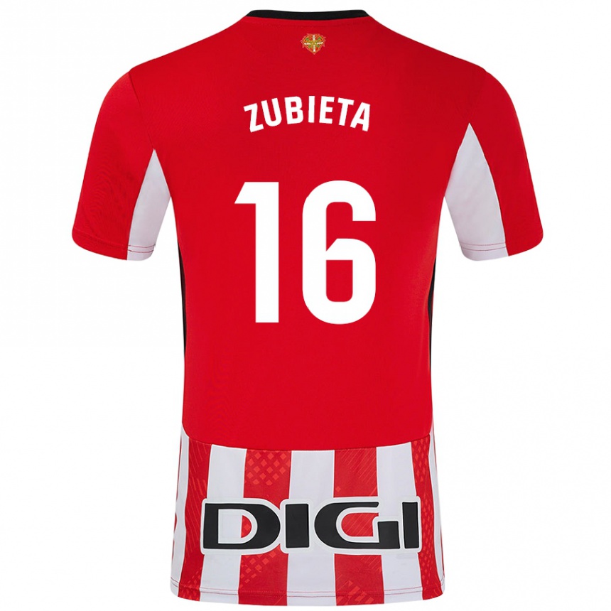 Kids Football Maite Zubieta Arambarri #16 Red White Home Jersey 2024/25 T-Shirt Australia