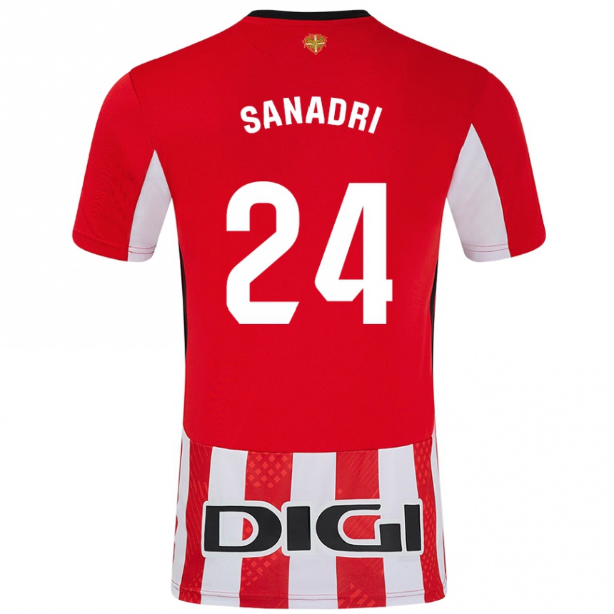 Kids Football Sanadri #24 Red White Home Jersey 2024/25 T-Shirt Australia