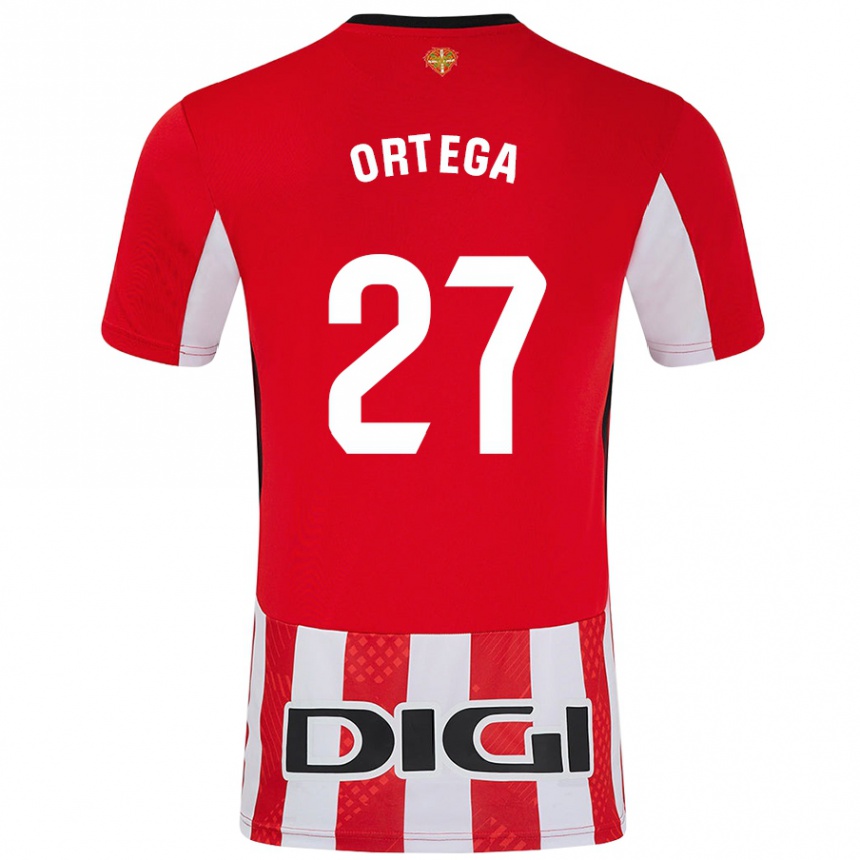 Kids Football Sara Ortega #27 Red White Home Jersey 2024/25 T-Shirt Australia