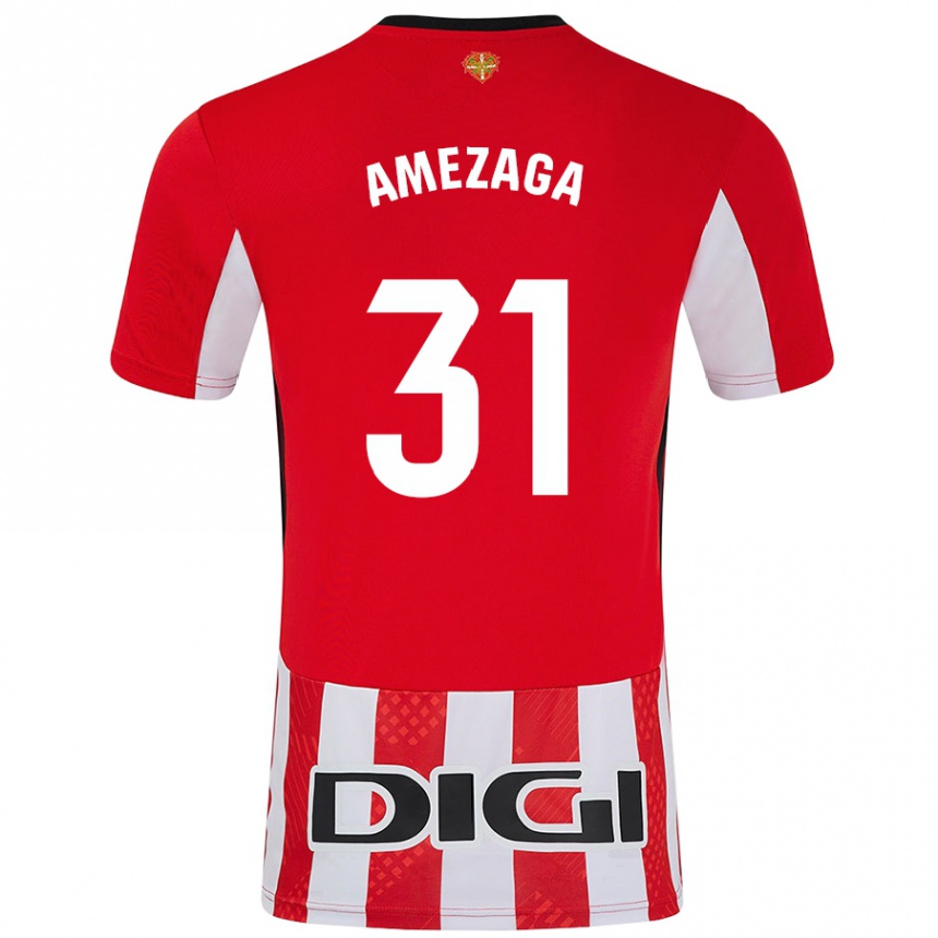 Kids Football Jone Amezaga #31 Red White Home Jersey 2024/25 T-Shirt Australia