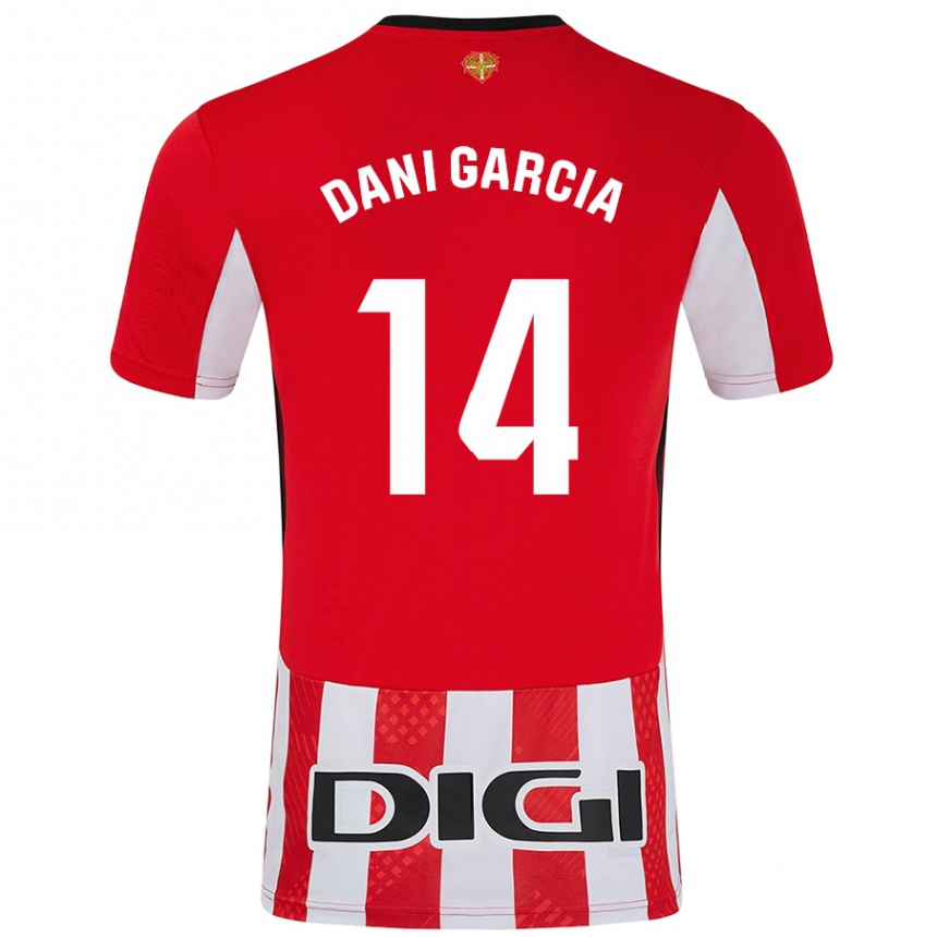 Kids Football Dani García #14 Red White Home Jersey 2024/25 T-Shirt Australia