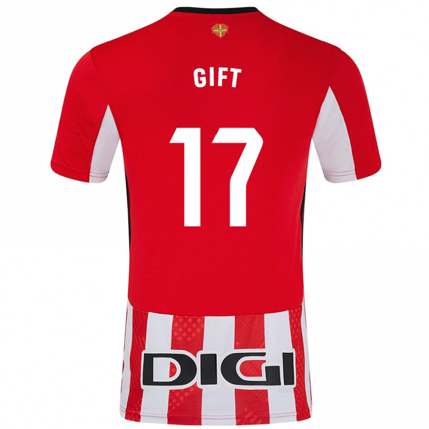 Kids Football Elijah Gift #17 Red White Home Jersey 2024/25 T-Shirt Australia