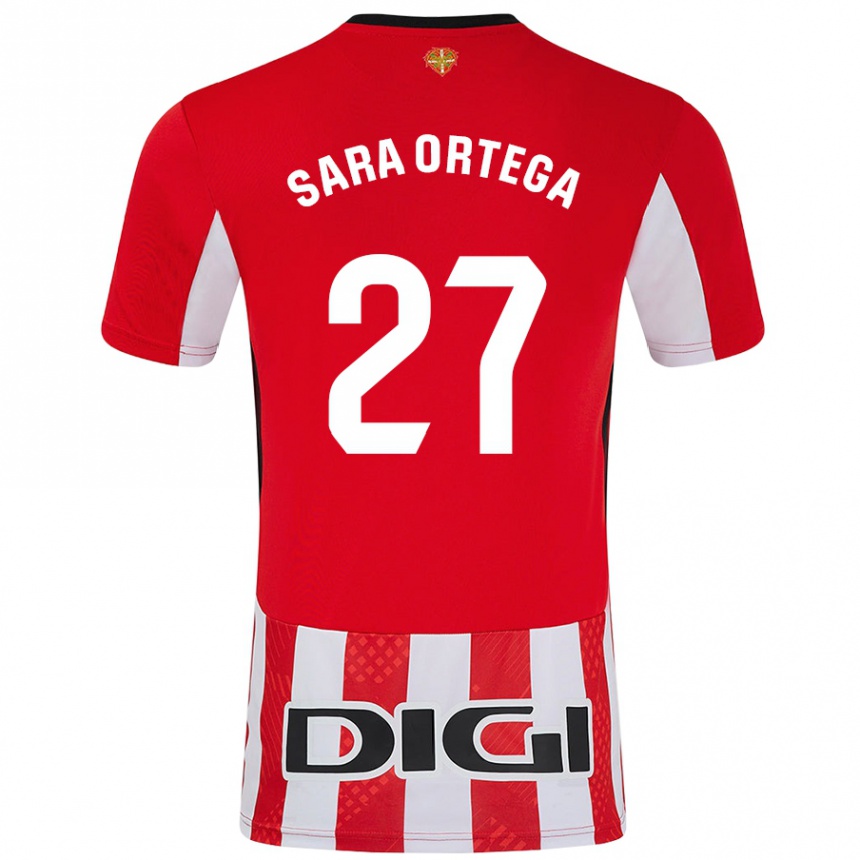 Kids Football Sara Ortega Ruiz #27 Red White Home Jersey 2024/25 T-Shirt Australia