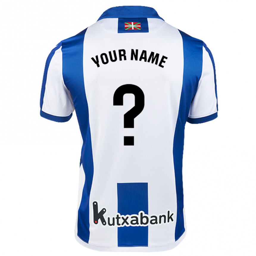 Kids Football Your Name #0 White Blue Home Jersey 2024/25 T-Shirt Australia