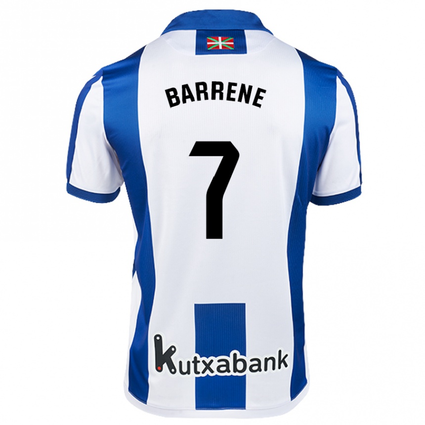 Kids Football Ander Barrene #7 White Blue Home Jersey 2024/25 T-Shirt Australia