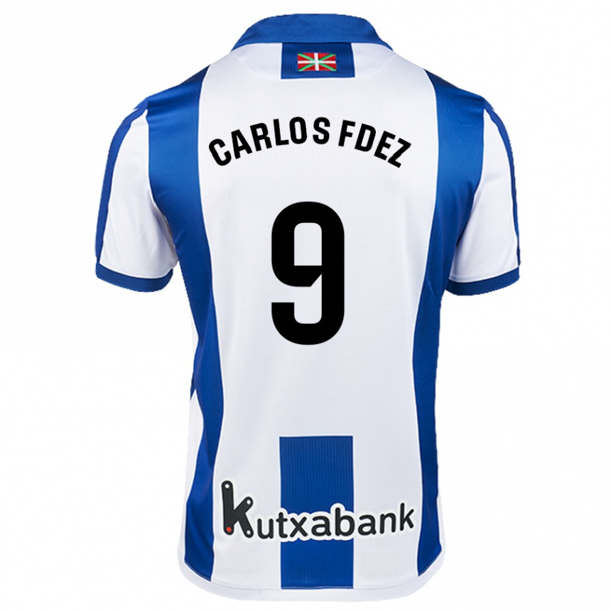 Kids Football Carlos Fernández #9 White Blue Home Jersey 2024/25 T-Shirt Australia