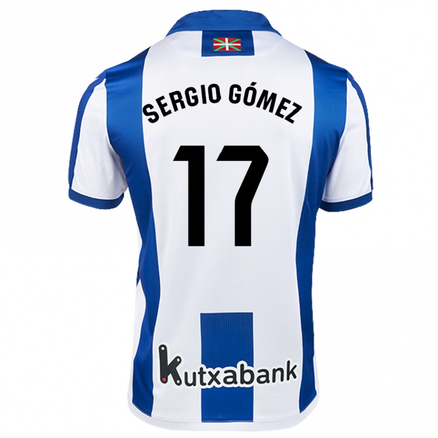 Kids Football Sergio Gómez #17 White Blue Home Jersey 2024/25 T-Shirt Australia