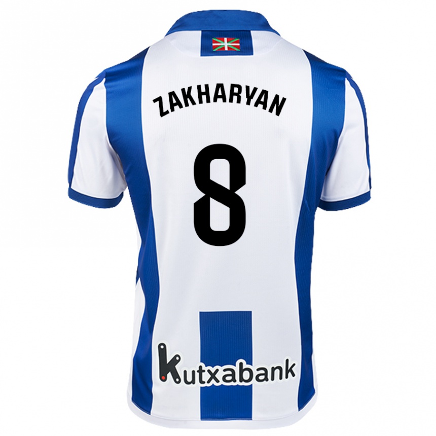 Kids Football Arsen Zakharyan #8 White Blue Home Jersey 2024/25 T-Shirt Australia