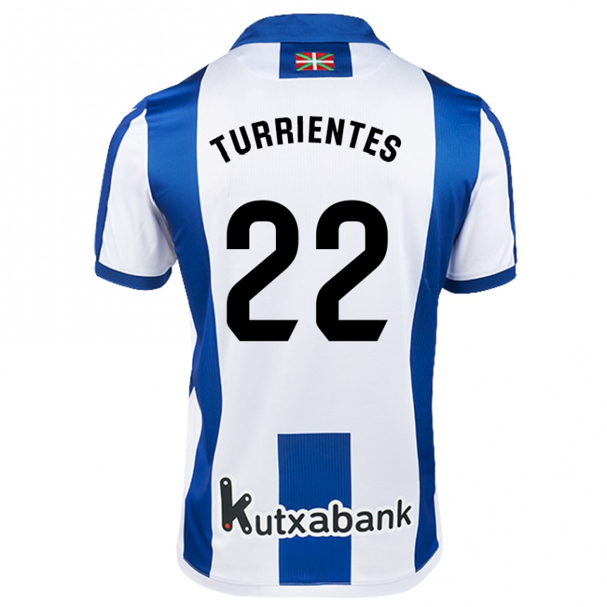 Kids Football Beñat Turrientes #22 White Blue Home Jersey 2024/25 T-Shirt Australia