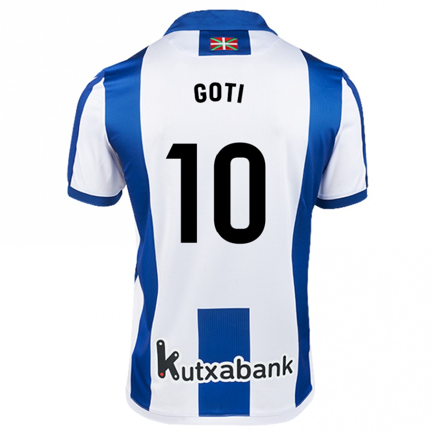 Kids Football Mikel Goti #10 White Blue Home Jersey 2024/25 T-Shirt Australia