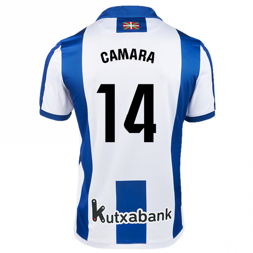 Kids Football Ibra Cámara #14 White Blue Home Jersey 2024/25 T-Shirt Australia