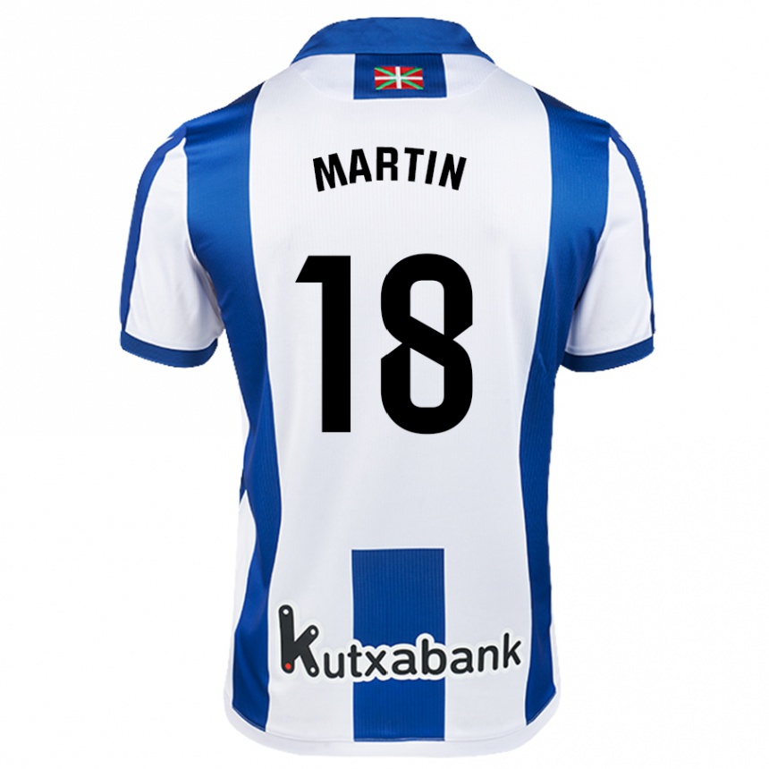 Kids Football Hugo Martín #18 White Blue Home Jersey 2024/25 T-Shirt Australia