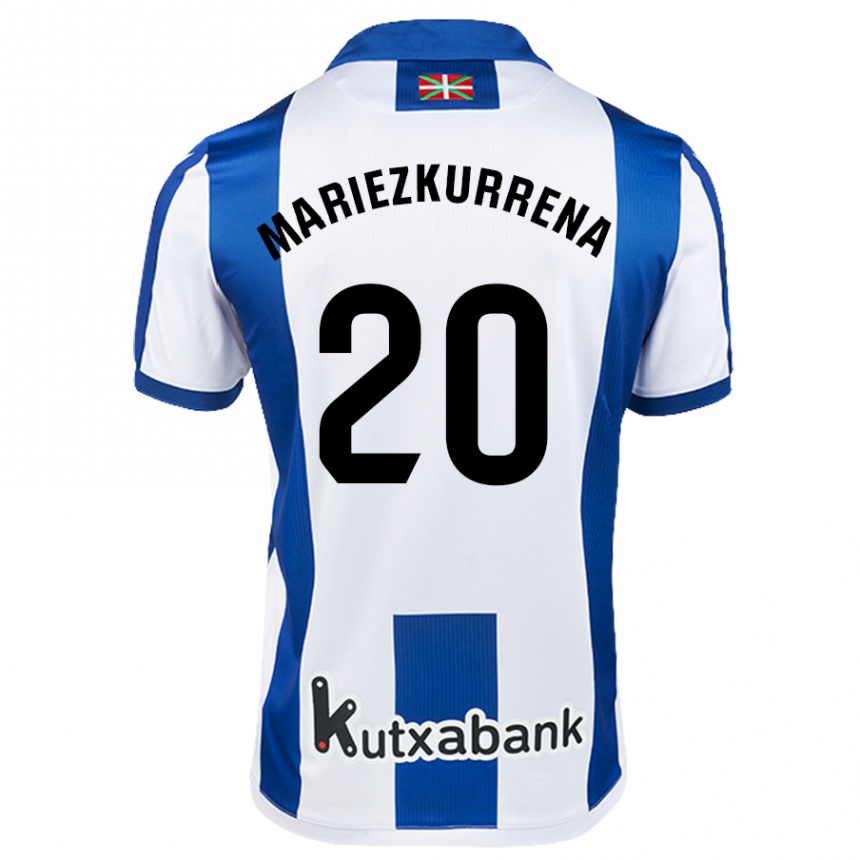 Kids Football Arkaitz Mariezkurrena #20 White Blue Home Jersey 2024/25 T-Shirt Australia