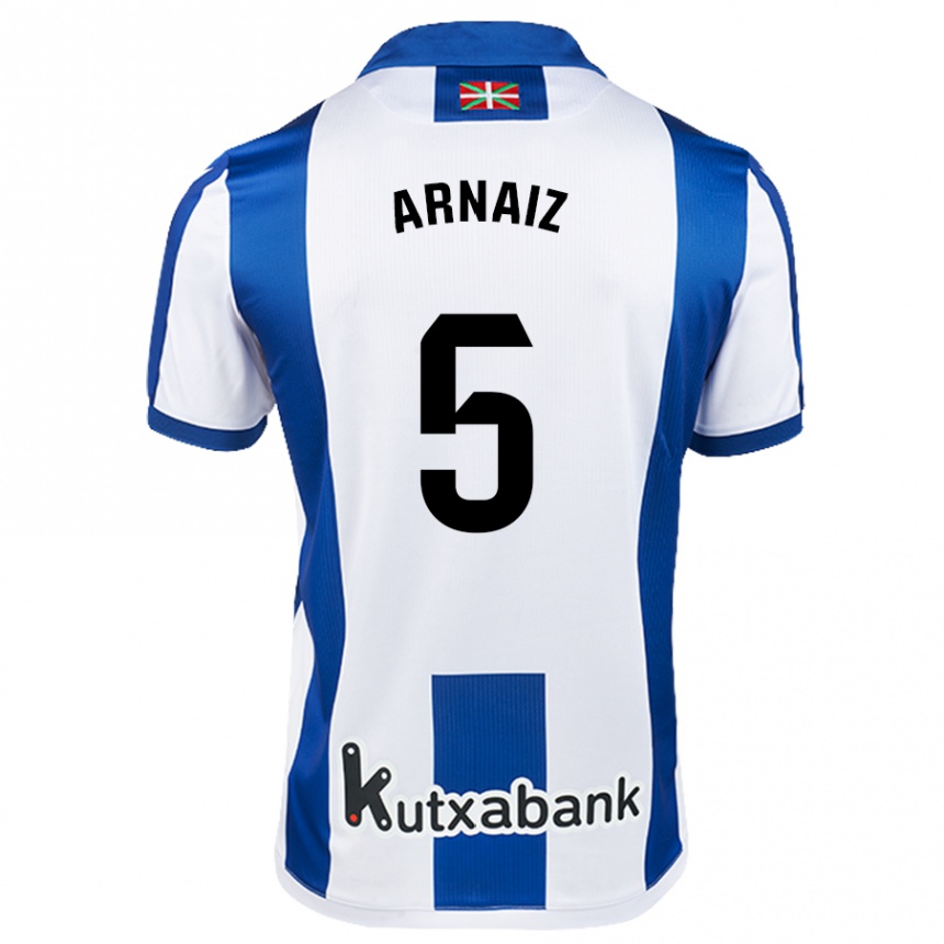 Kids Football Iris Arnaiz #5 White Blue Home Jersey 2024/25 T-Shirt Australia