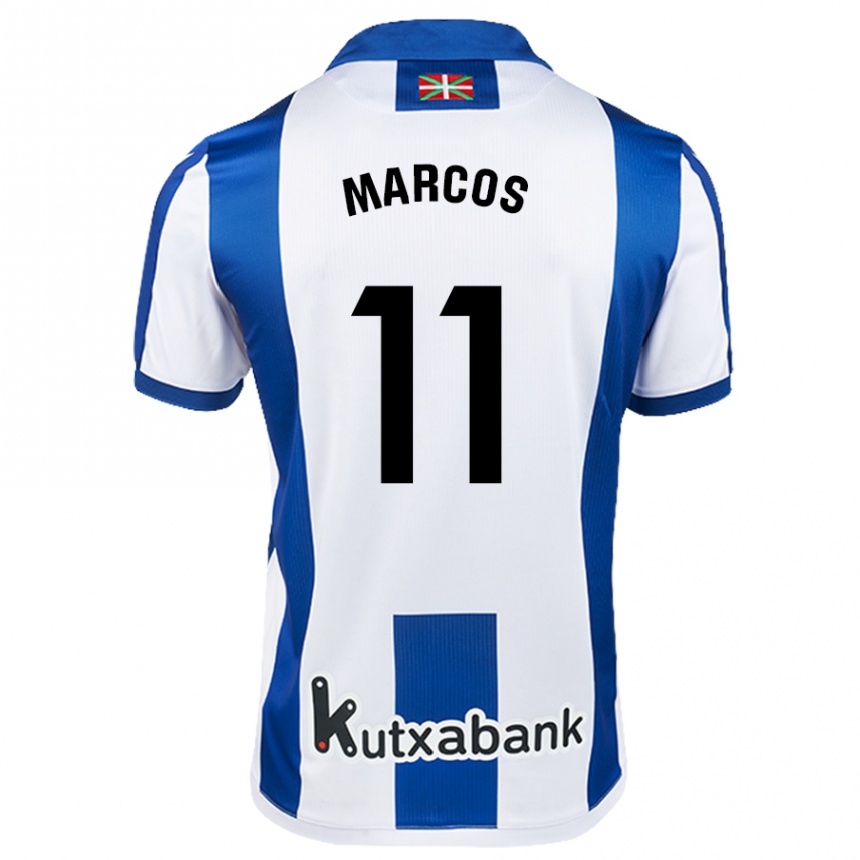 Kids Football Cecilia Marcos Nabal #11 White Blue Home Jersey 2024/25 T-Shirt Australia