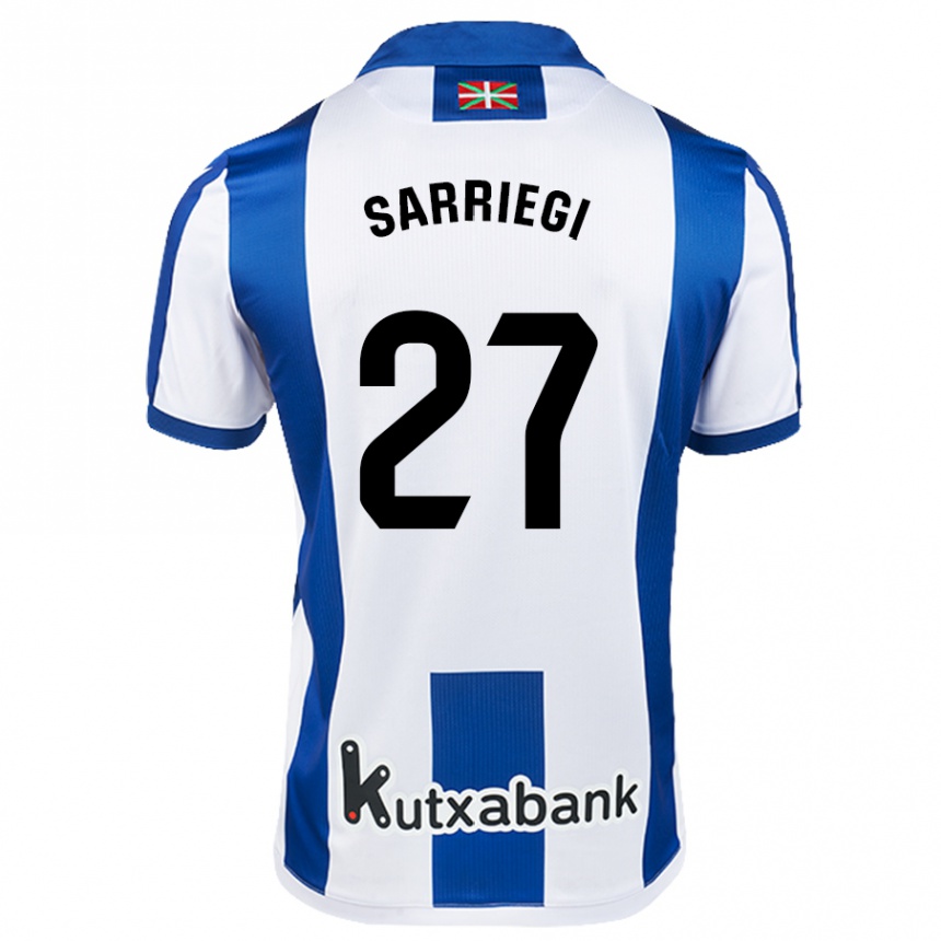 Kids Football Nora Sarriegi #27 White Blue Home Jersey 2024/25 T-Shirt Australia