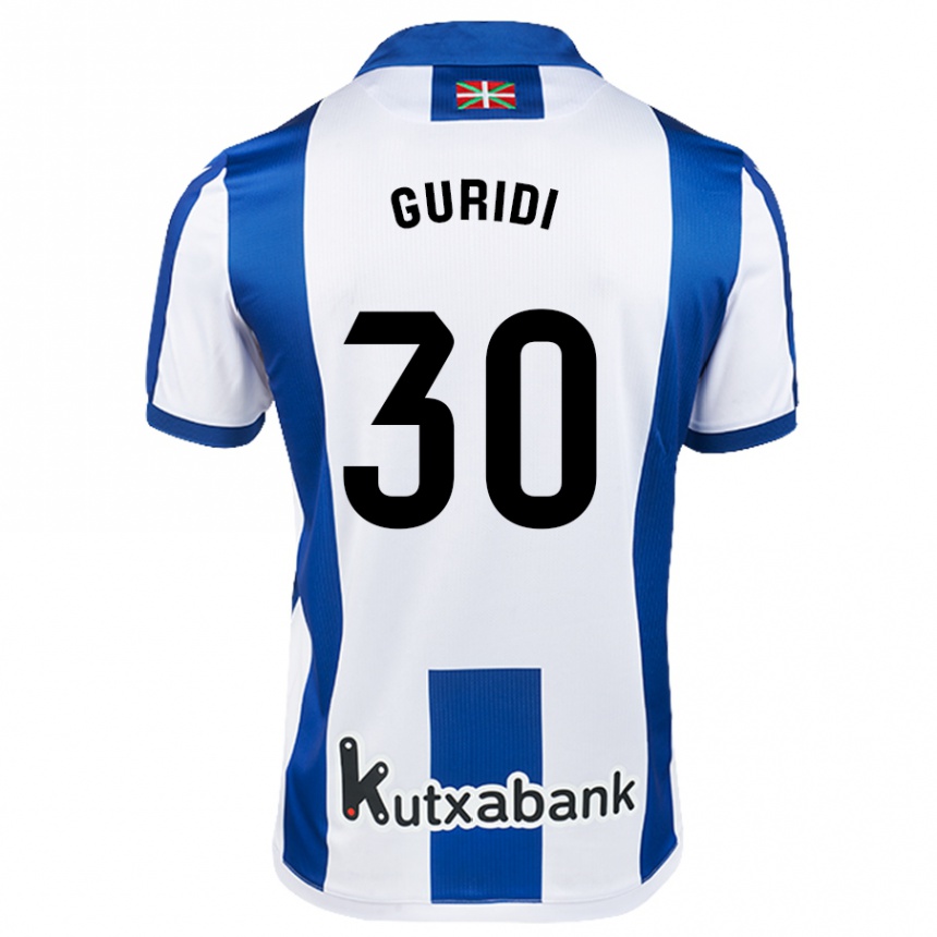 Kids Football Elene Guridi Mesonero #30 White Blue Home Jersey 2024/25 T-Shirt Australia