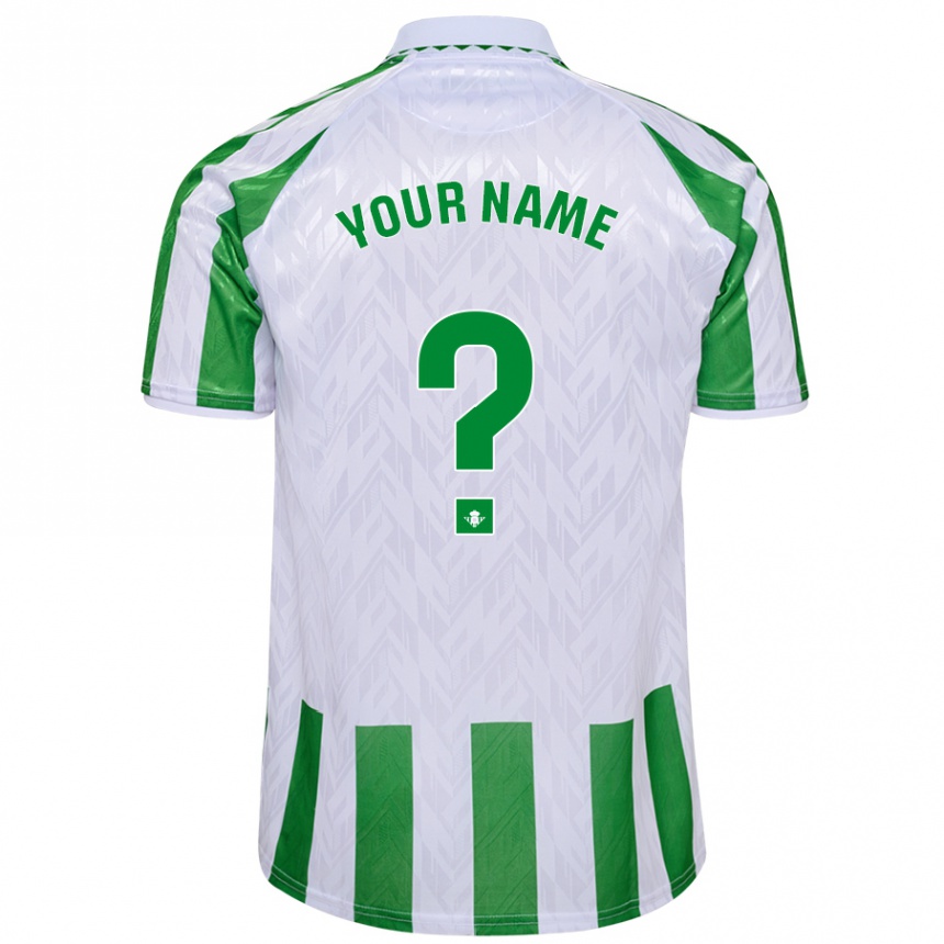 Kids Football Your Name #0 Green White Stripes Home Jersey 2024/25 T-Shirt Australia