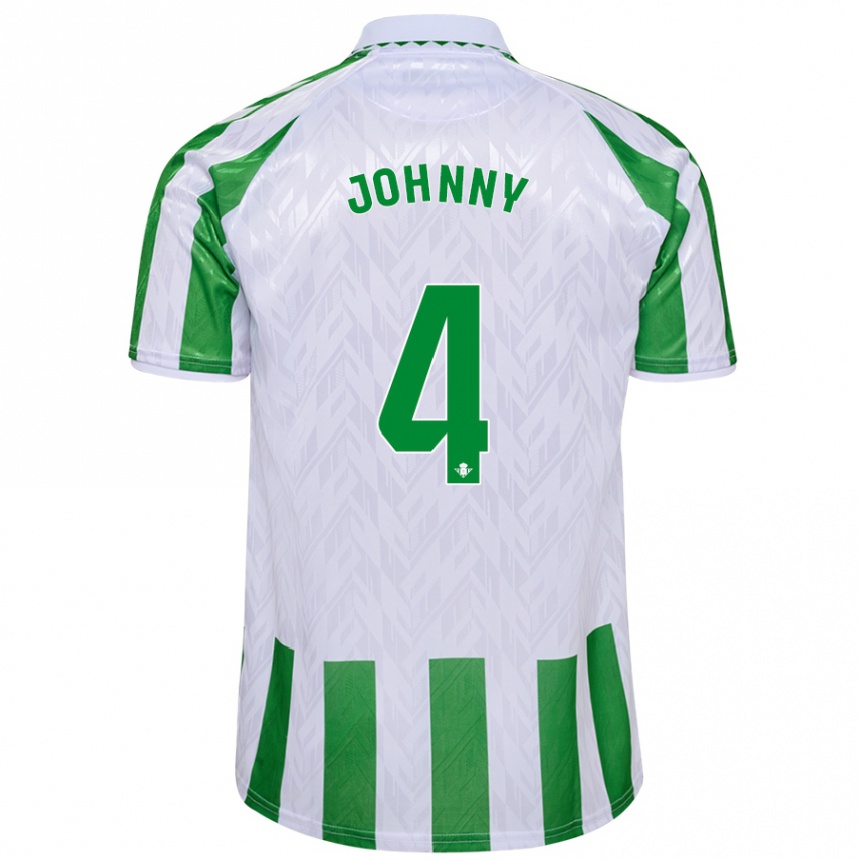 Kids Football Johnny Cardoso #4 Green White Stripes Home Jersey 2024/25 T-Shirt Australia