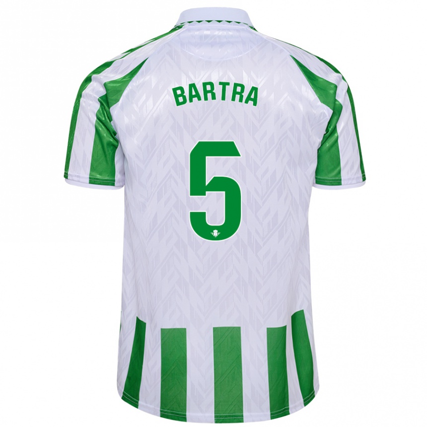 Kids Football Marc Bartra #5 Green White Stripes Home Jersey 2024/25 T-Shirt Australia