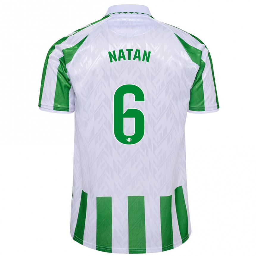 Kids Football Natan #6 Green White Stripes Home Jersey 2024/25 T-Shirt Australia