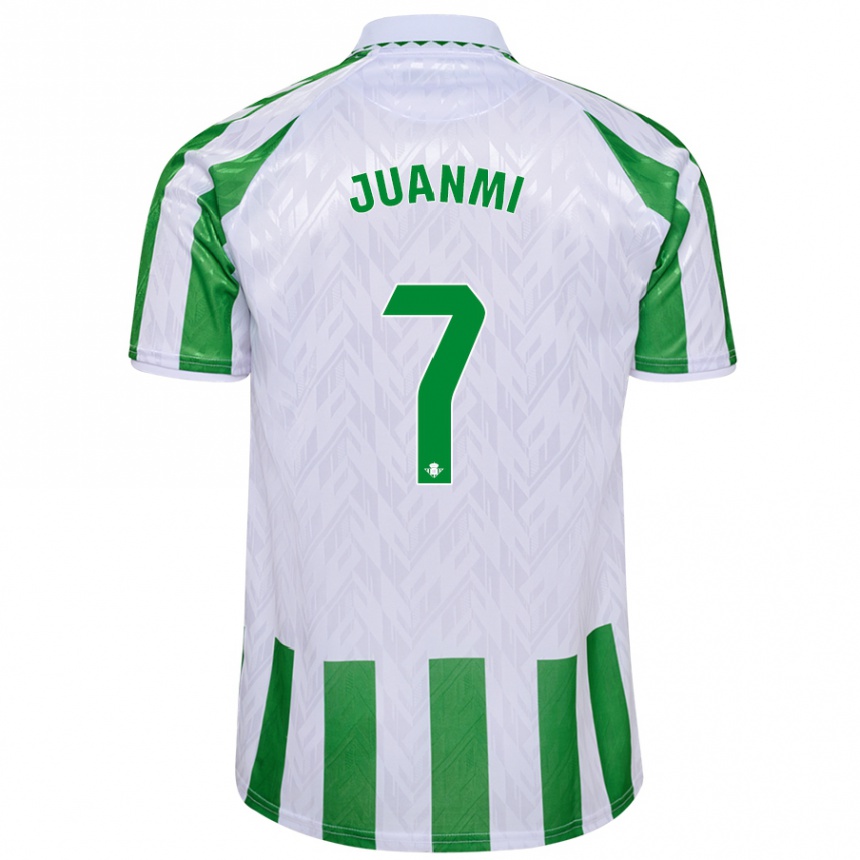 Kids Football Juanmi #7 Green White Stripes Home Jersey 2024/25 T-Shirt Australia