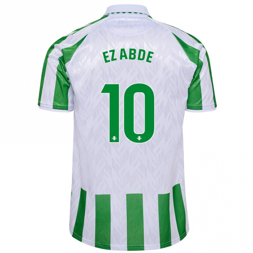 Kids Football Abde Ezzalzouli #10 Green White Stripes Home Jersey 2024/25 T-Shirt Australia