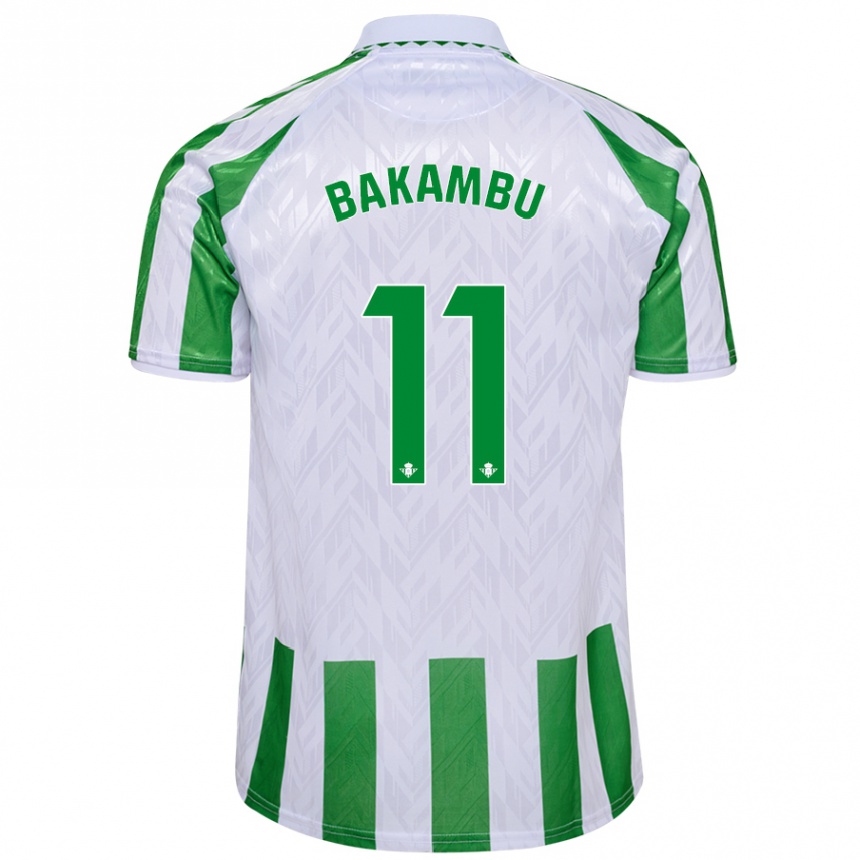 Kids Football Cedric Bakambu #11 Green White Stripes Home Jersey 2024/25 T-Shirt Australia