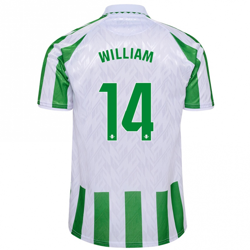 Kids Football William Carvalho #14 Green White Stripes Home Jersey 2024/25 T-Shirt Australia