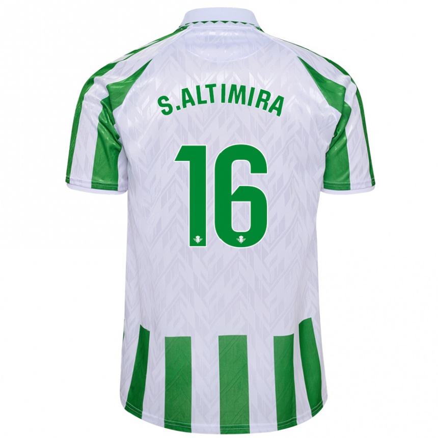 Kids Football Sergi Altimira #16 Green White Stripes Home Jersey 2024/25 T-Shirt Australia