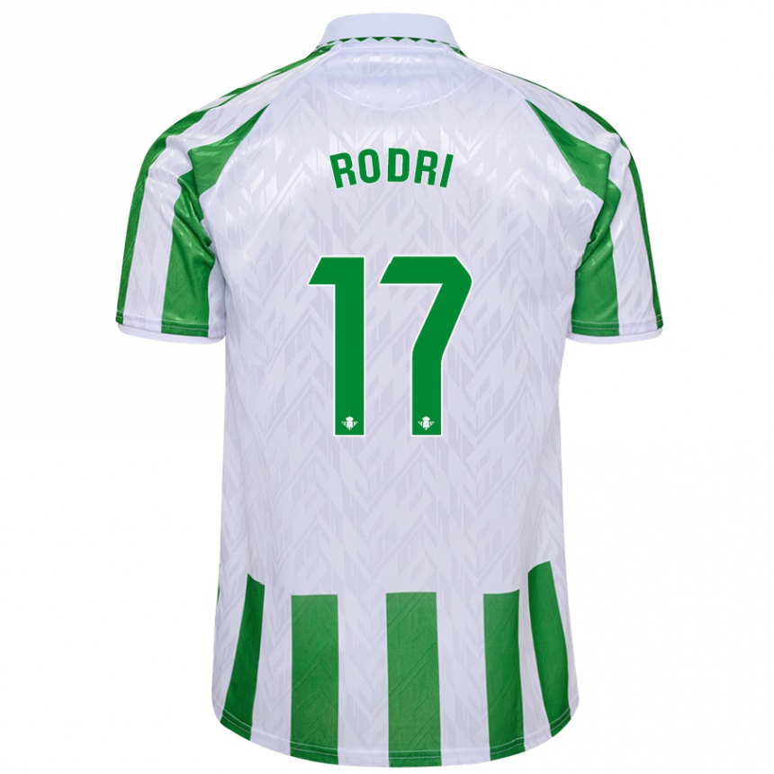 Kids Football Rodri Sánchez #17 Green White Stripes Home Jersey 2024/25 T-Shirt Australia