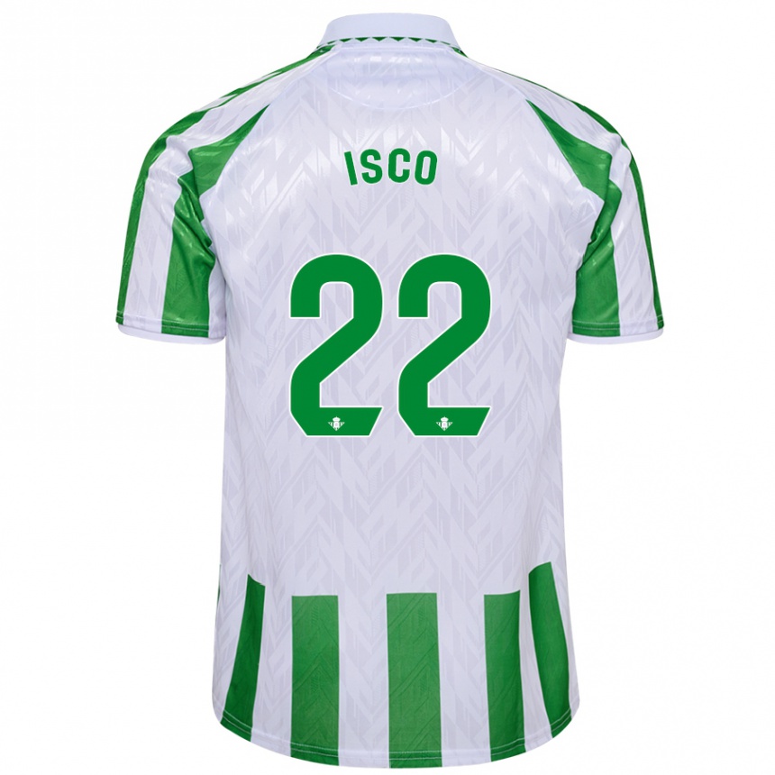 Kids Football Isco #22 Green White Stripes Home Jersey 2024/25 T-Shirt Australia