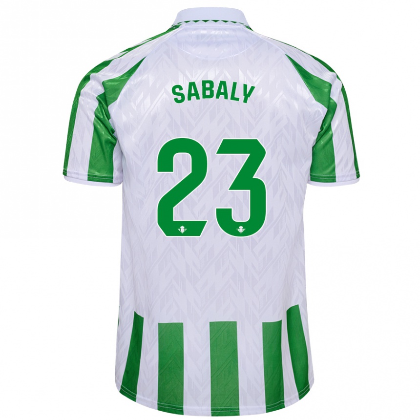 Kids Football Youssouf Sabaly #23 Green White Stripes Home Jersey 2024/25 T-Shirt Australia