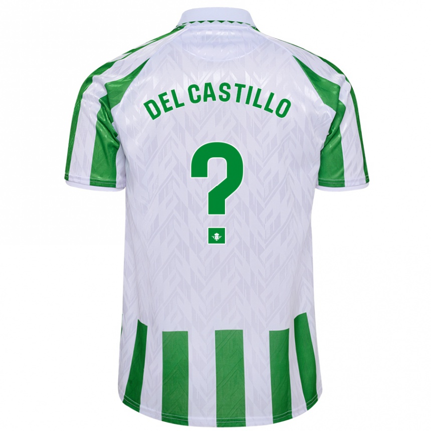 Kids Football Gonzalo Del Castillo #0 Green White Stripes Home Jersey 2024/25 T-Shirt Australia