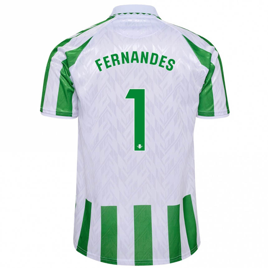 Kids Football Guilherme Fernandes #1 Green White Stripes Home Jersey 2024/25 T-Shirt Australia