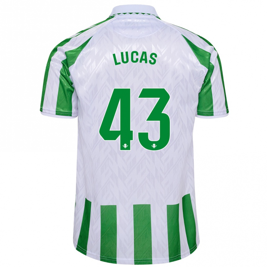 Kids Football Lucas Alcázar #43 Green White Stripes Home Jersey 2024/25 T-Shirt Australia