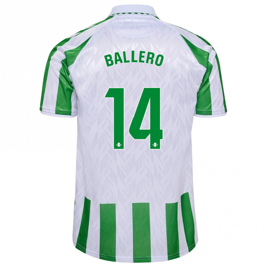 Kids Football Sander Ballero #14 Green White Stripes Home Jersey 2024/25 T-Shirt Australia