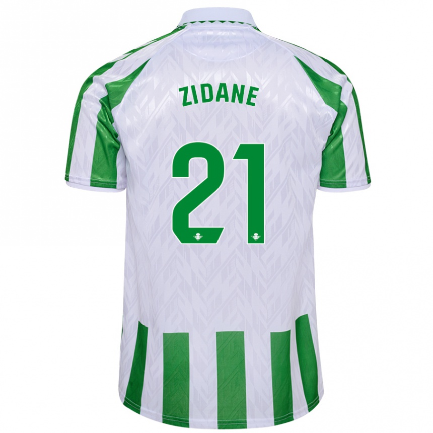 Kids Football Elyaz Zidane #21 Green White Stripes Home Jersey 2024/25 T-Shirt Australia