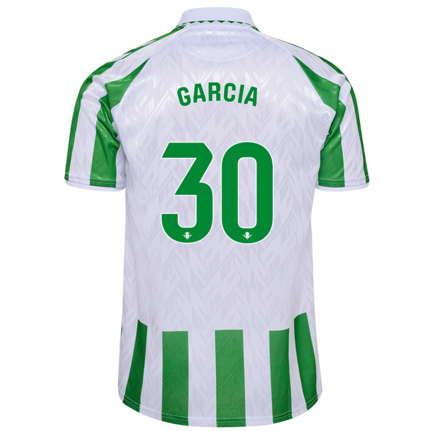 Kids Football Germán García #30 Green White Stripes Home Jersey 2024/25 T-Shirt Australia