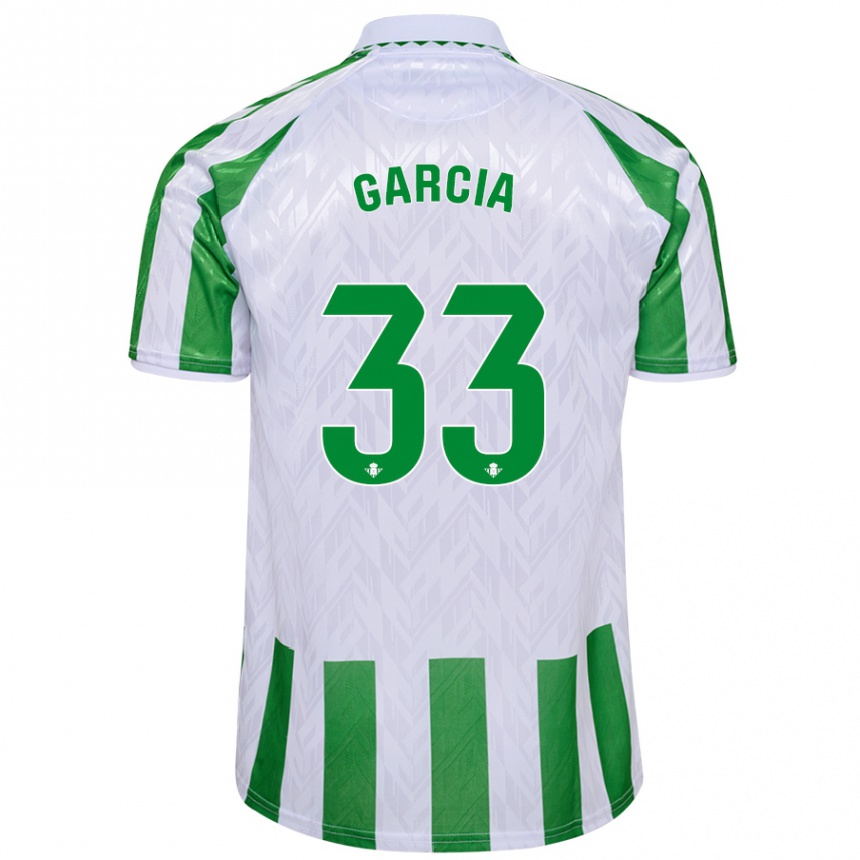 Kids Football Pablo García #33 Green White Stripes Home Jersey 2024/25 T-Shirt Australia