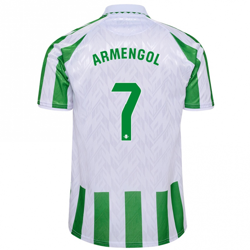 Kids Football Carla Armengol Joaniquet #7 Green White Stripes Home Jersey 2024/25 T-Shirt Australia