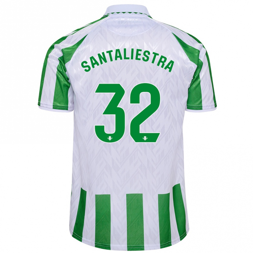 Kids Football Carla Santaliestra #32 Green White Stripes Home Jersey 2024/25 T-Shirt Australia