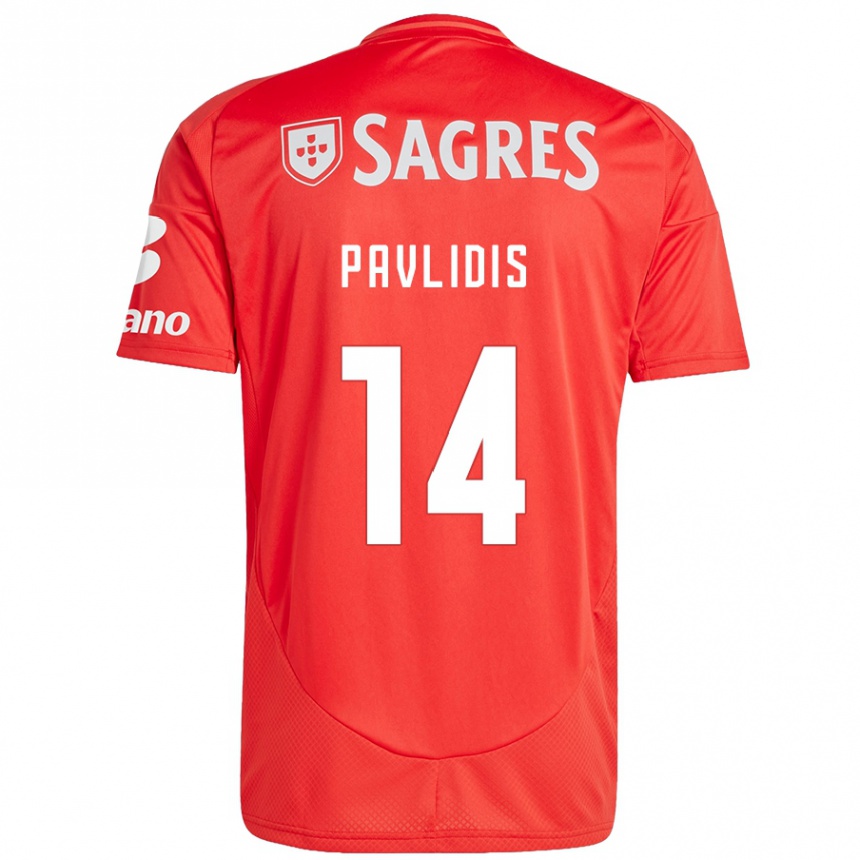 Kids Football Vangelis Pavlidis #14 Red White Home Jersey 2024/25 T-Shirt Australia