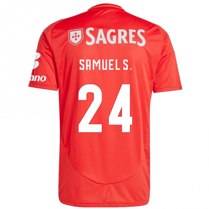 Kids Football Samuel Soares #24 Red White Home Jersey 2024/25 T-Shirt Australia