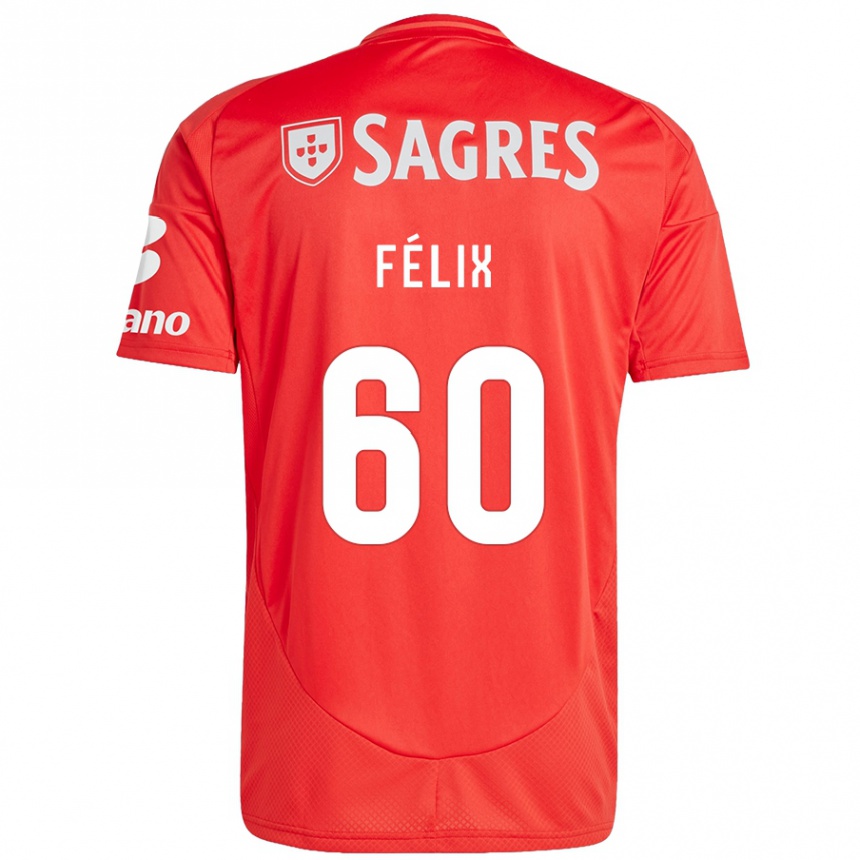 Kids Football Nuno Félix #60 Red White Home Jersey 2024/25 T-Shirt Australia