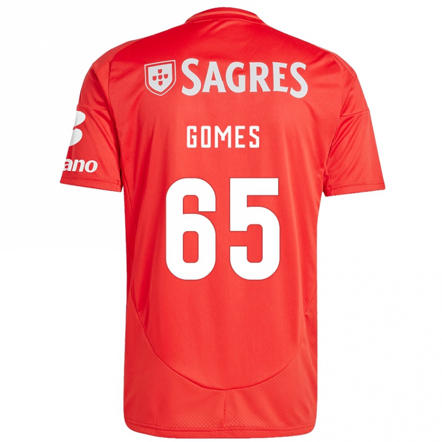 Kids Football André Gomes #65 Red White Home Jersey 2024/25 T-Shirt Australia