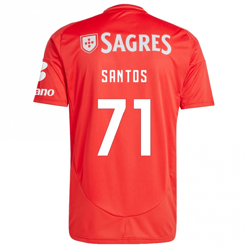 Kids Football Leandro Santos #71 Red White Home Jersey 2024/25 T-Shirt Australia